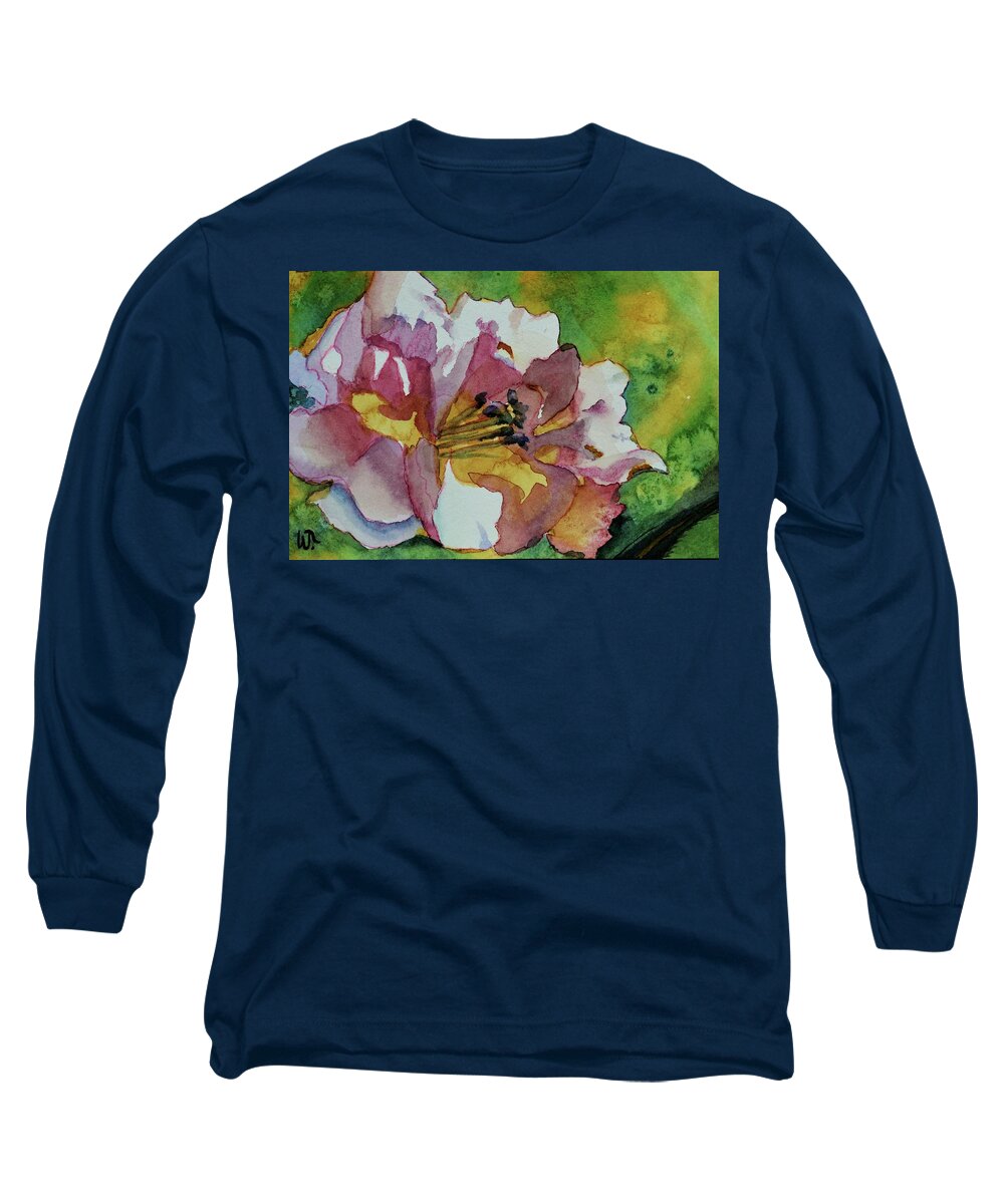 Ft. Walton Beach Camellia And Light 2 Long Sleeve T-Shirt featuring the painting Ft. Walton Beach Camellia and Light 2 by Warren Thompson