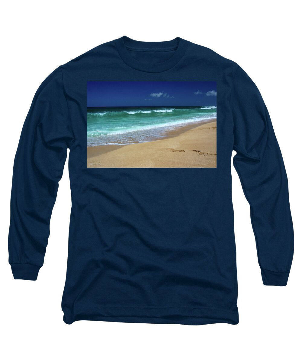 North Shore Beach Long Sleeve T-Shirt featuring the photograph Gentle Waves, North Shore, Hawaii by Aashish Vaidya