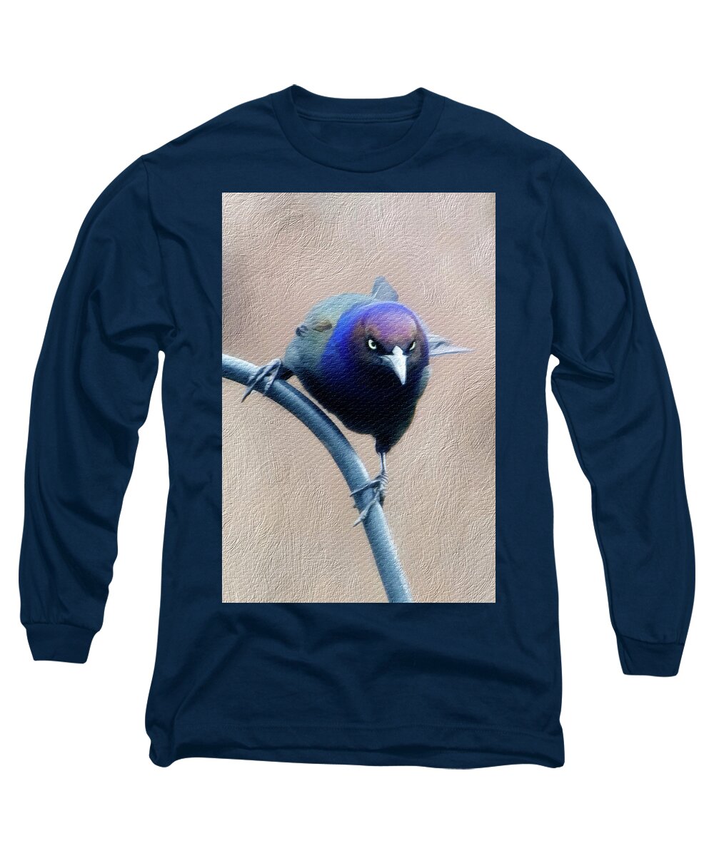 Blackbird Long Sleeve T-Shirt featuring the photograph Go Ahead Make My Day by Stephen Schwiesow