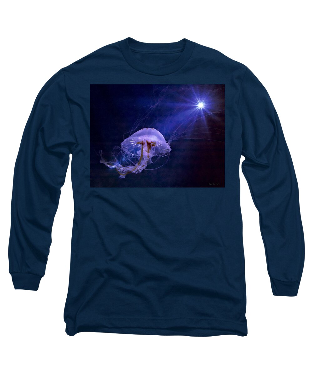 Sea Nettle Jellyfish Long Sleeve T-Shirt featuring the photograph Go Into the Light by Suzanne Stout