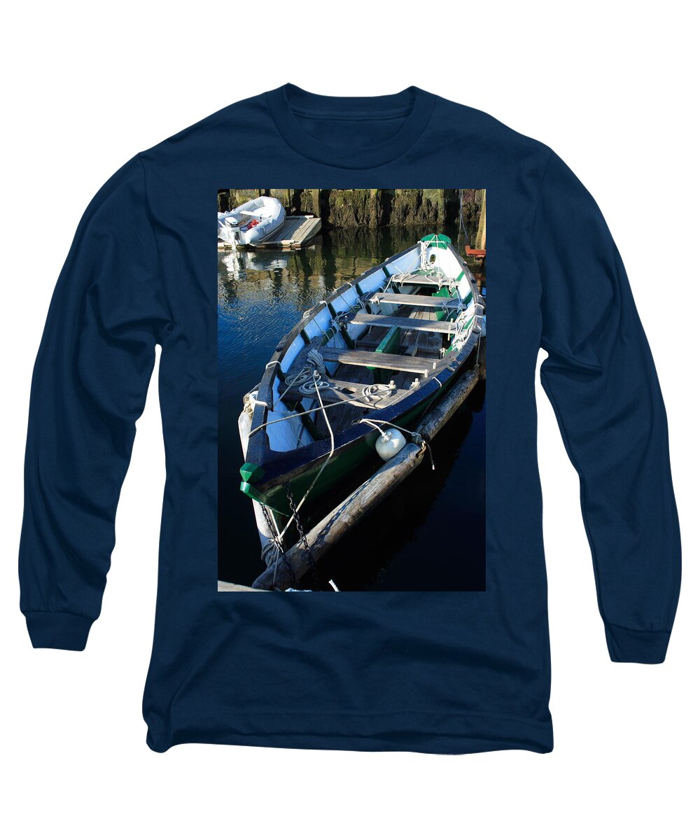 Seascape Long Sleeve T-Shirt featuring the photograph Green Dory by Doug Mills