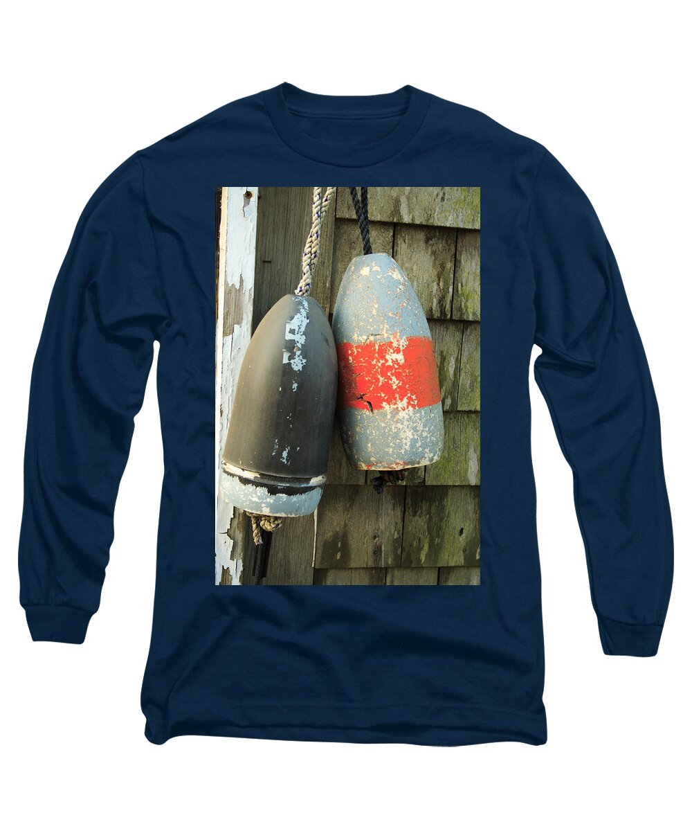 Seascape Long Sleeve T-Shirt featuring the photograph Grey Bouys by Doug Mills
