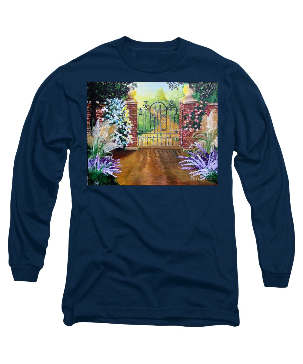 Gate Long Sleeve T-Shirt featuring the Heaven's Gate by Saundra Johnson