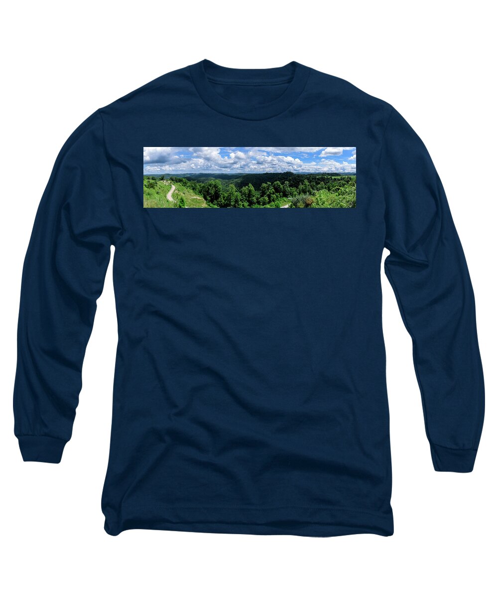 Eastern Ky Long Sleeve T-Shirt featuring the photograph Hills and Clouds by Lester Plank