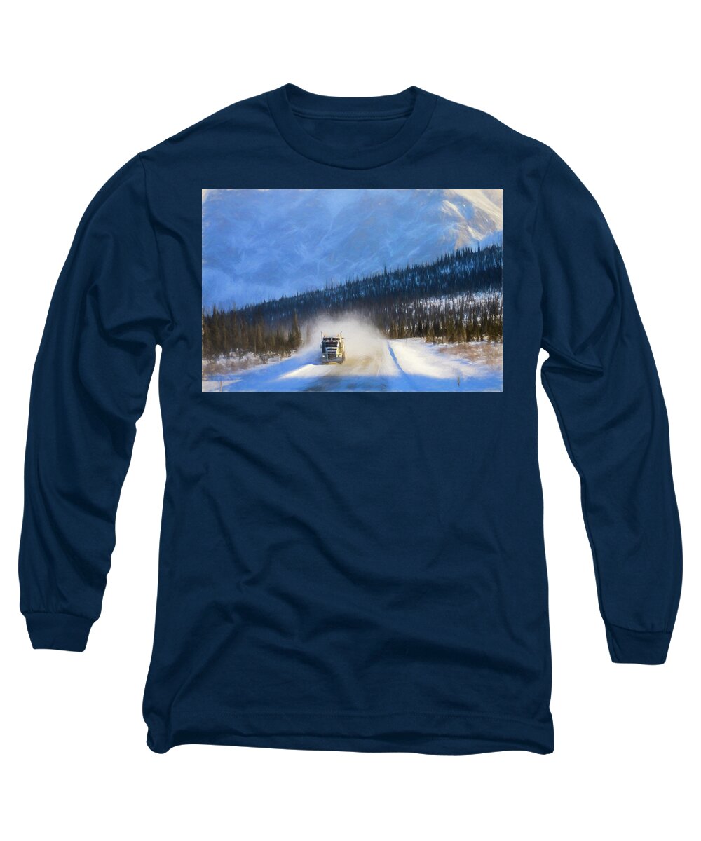 Alaska Long Sleeve T-Shirt featuring the photograph Ice Road Trucker by John Roach