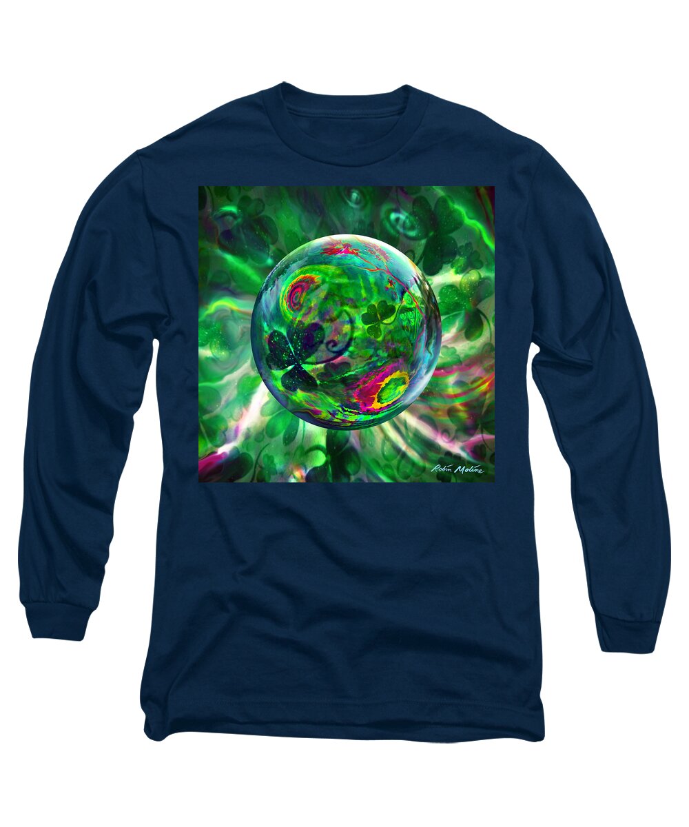 St. Patrick's Day Long Sleeve T-Shirt featuring the painting Irish Charms by Robin Moline