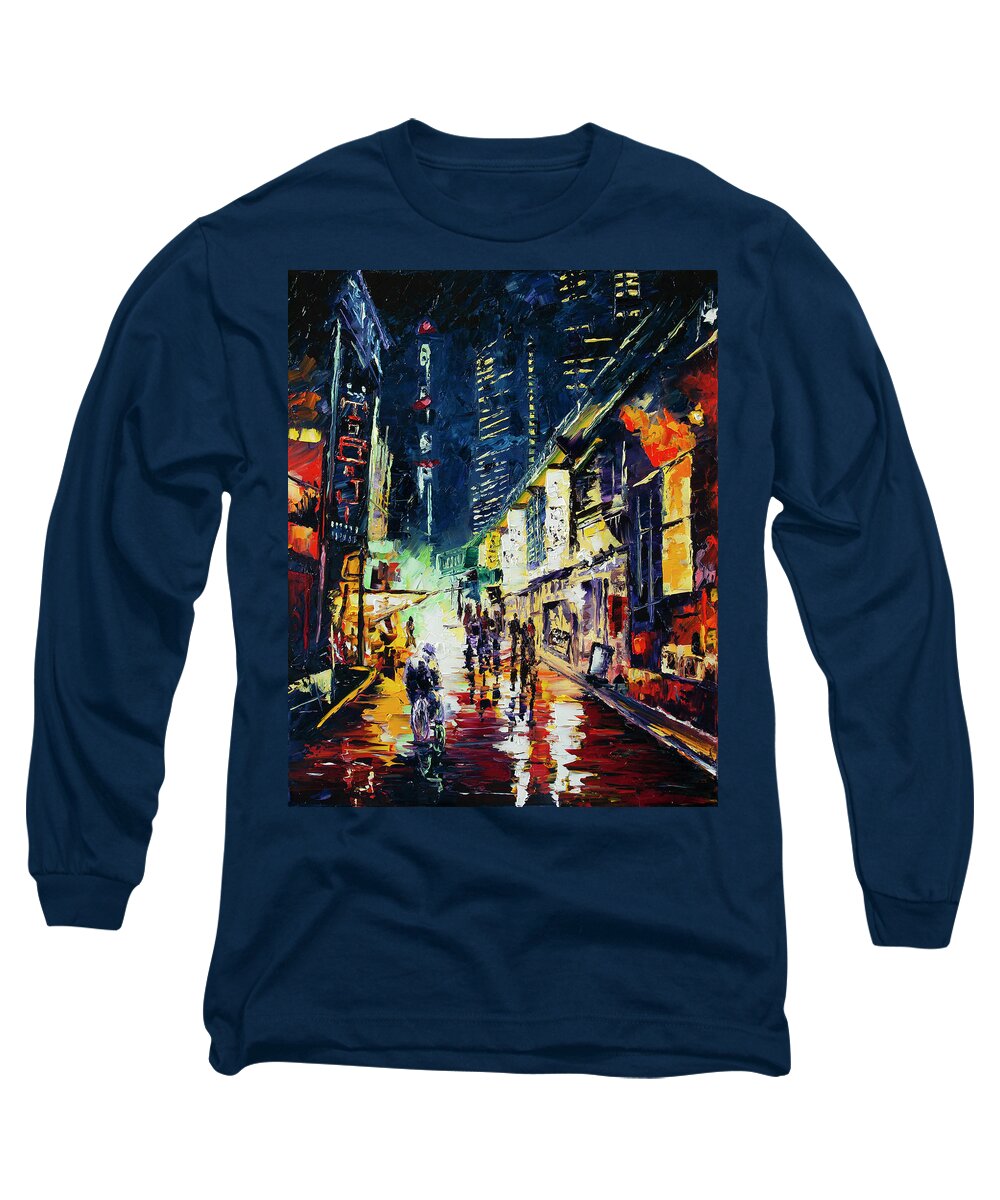 City Long Sleeve T-Shirt featuring the painting I've Come To Bargain, vol. 1 by Nelson Ruger