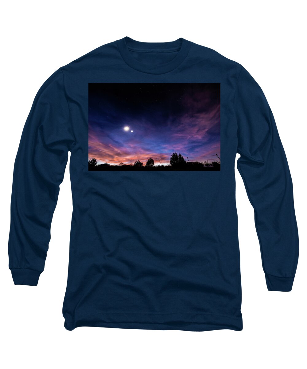 Astrophotography Long Sleeve T-Shirt featuring the photograph January 31, 2016 Sunset by Karen Slagle