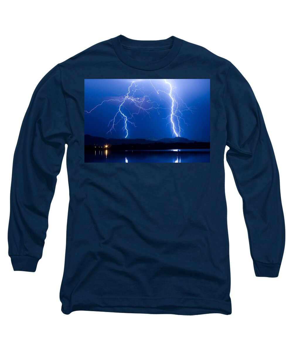 Lightning Long Sleeve T-Shirt featuring the photograph Lightning Storm 08.05.09 by James BO Insogna