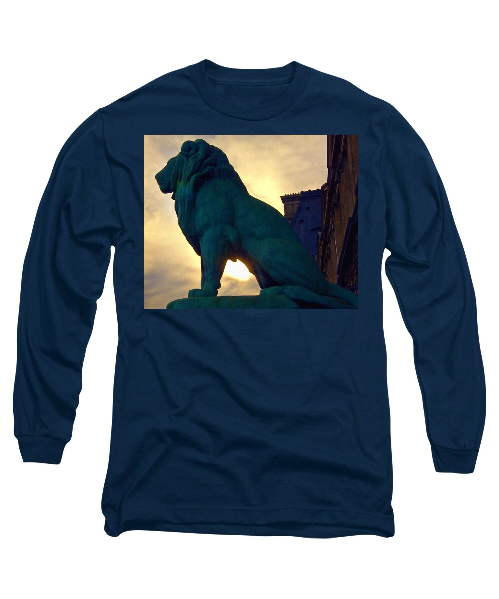 Lion Long Sleeve T-Shirt featuring the photograph Louve Lion by John Hansen