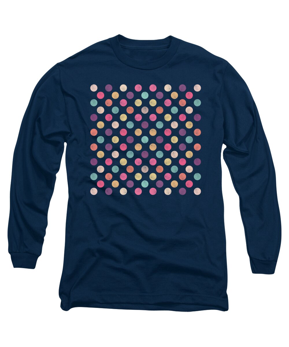 Watercolor Long Sleeve T-Shirt featuring the digital art Lovely Polka Dots by Amir Faysal