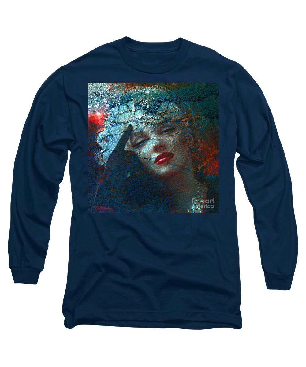 Marilyn Long Sleeve T-Shirt featuring the digital art Marilyn Str. 1 by Theo Danella