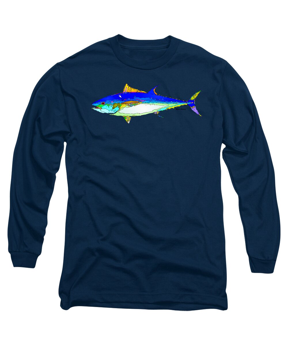Fish Long Sleeve T-Shirt featuring the digital art Marine Life by Rafael Salazar