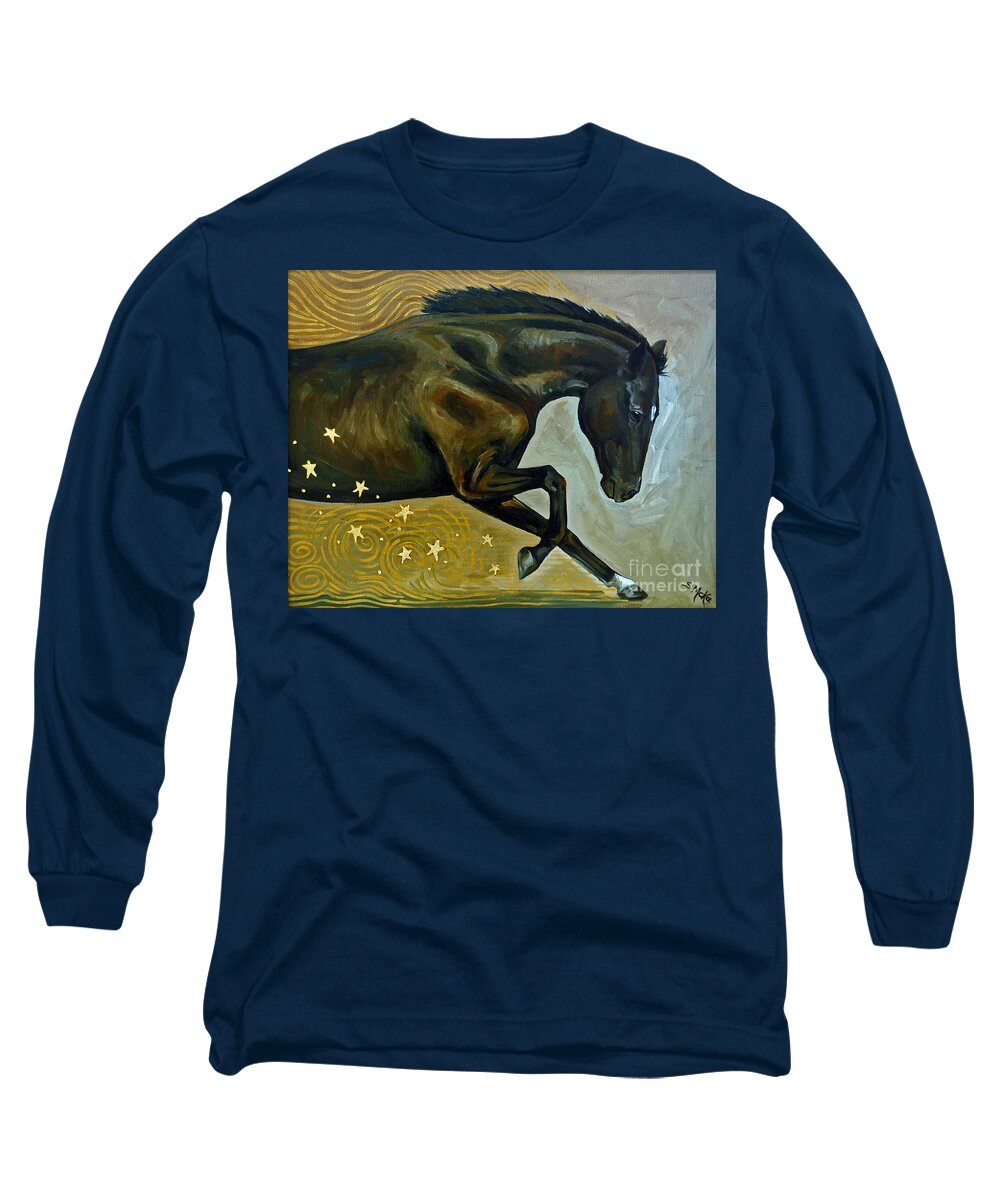 Acrylic Long Sleeve T-Shirt featuring the painting Meteor Shower by Suzanne McKee