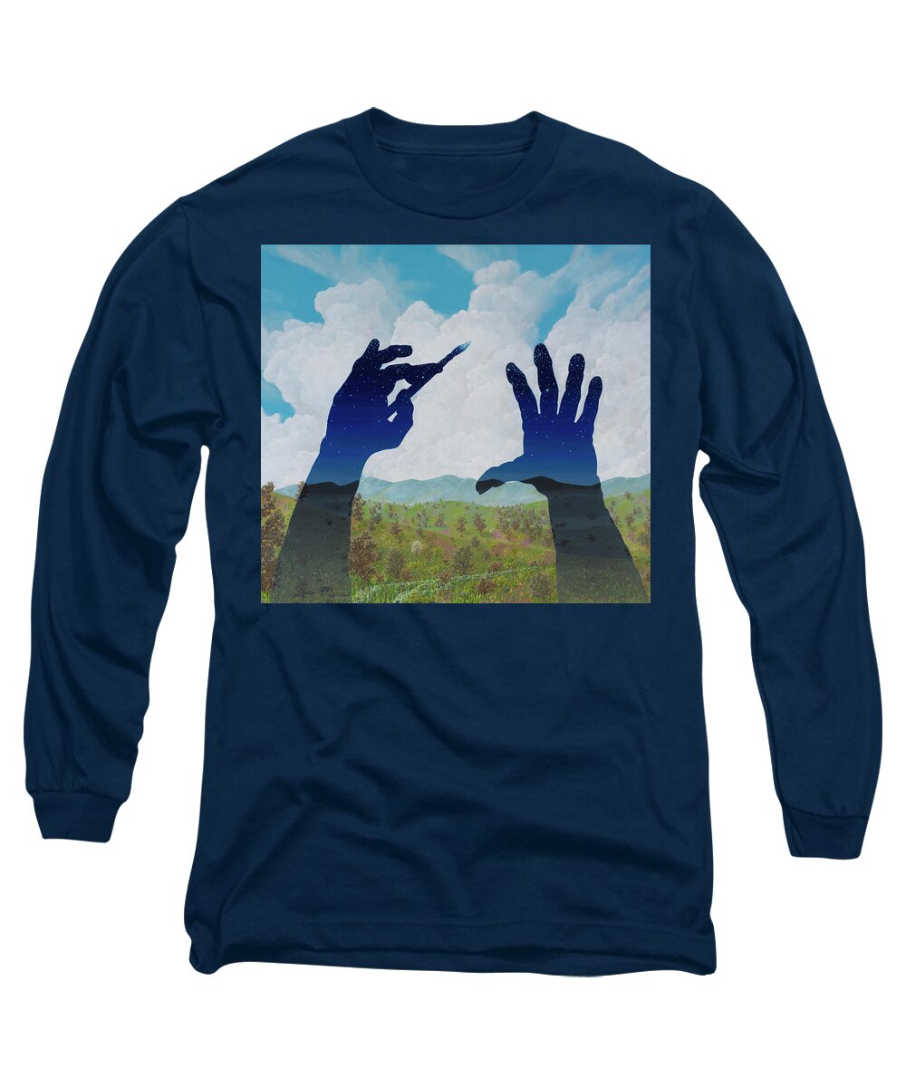 Landscape/ Surreal Long Sleeve T-Shirt featuring the painting Missed a spot by Jon Carroll Otterson