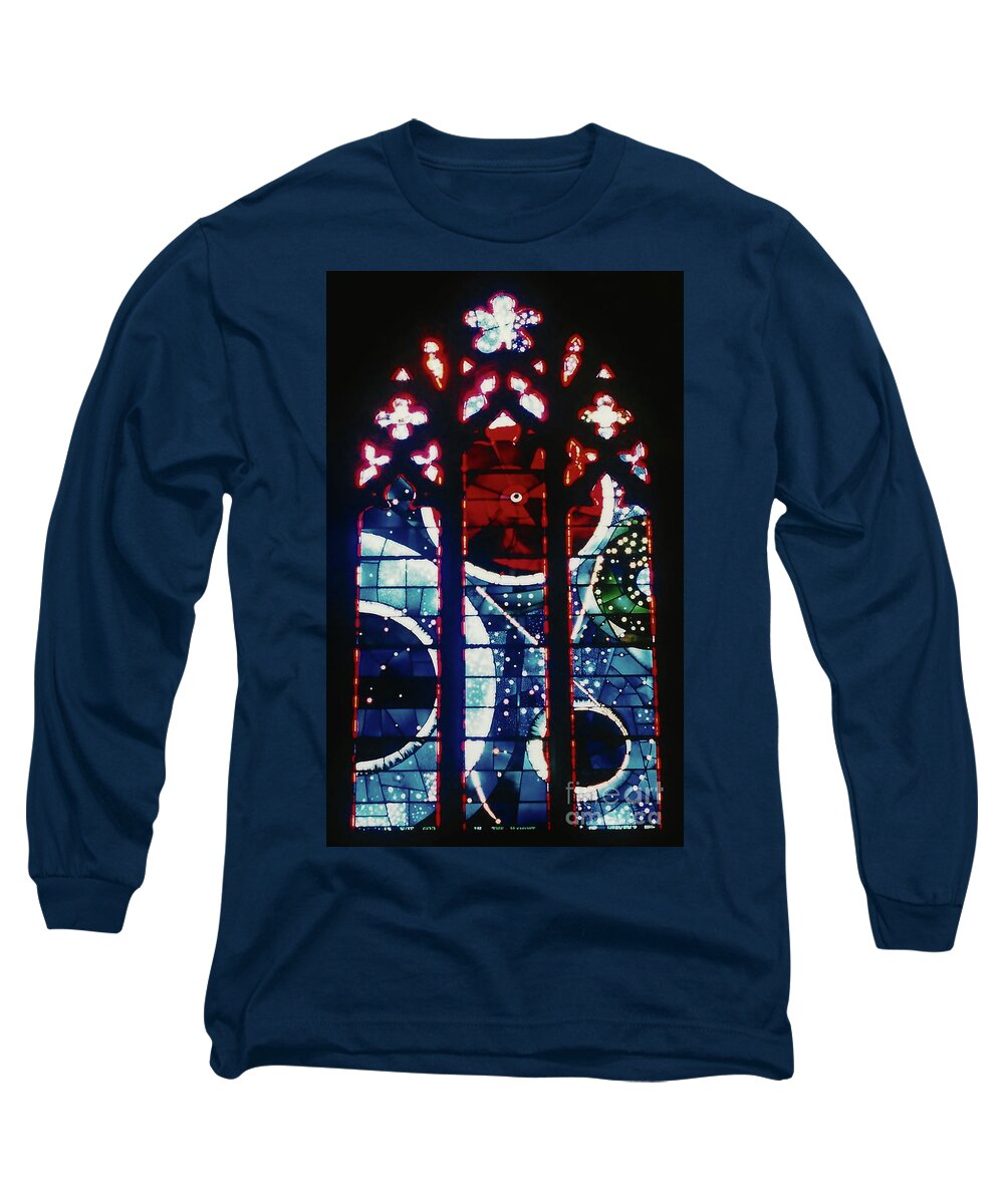 National Cathedral Long Sleeve T-Shirt featuring the photograph Moon Rock in Space Window by D Hackett