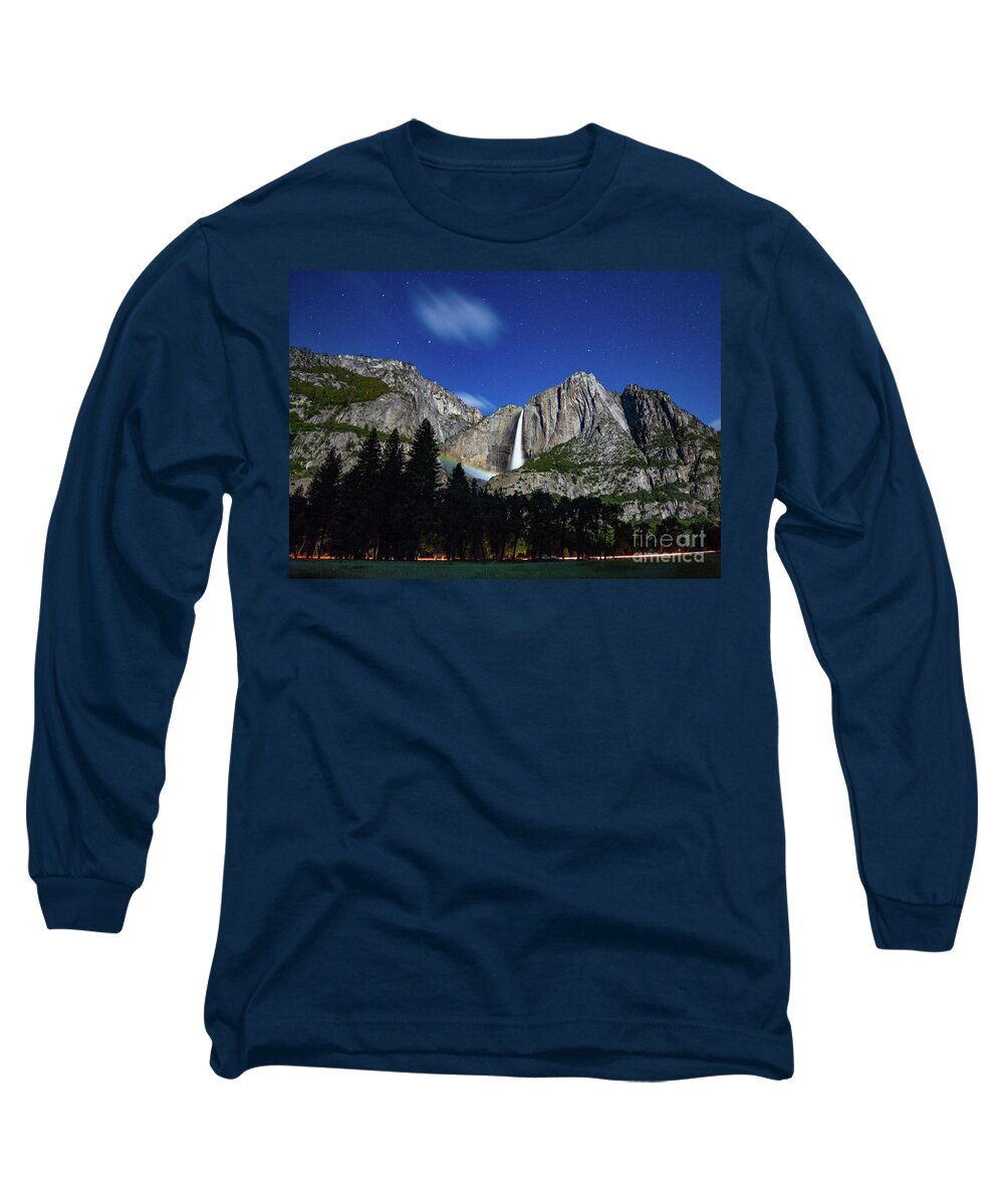 Clouds Long Sleeve T-Shirt featuring the photograph Moonbow and Louds by Brandon Bonafede