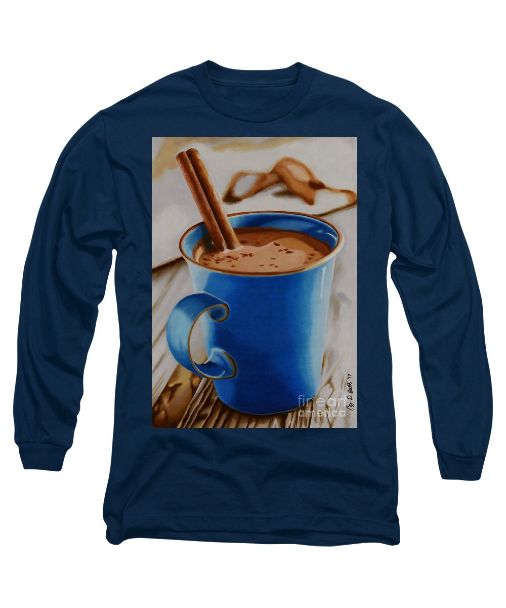 Morning Long Sleeve T-Shirt featuring the drawing Morning Delight by Cory Still
