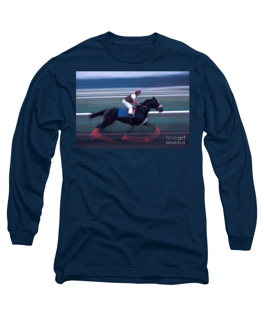 Saratoga Long Sleeve T-Shirt featuring the photograph Morning Workout 2 by Marc Bittan