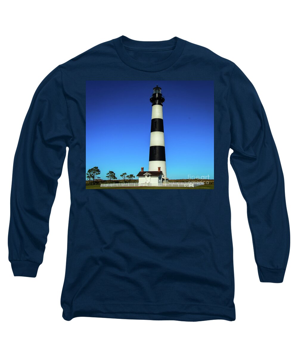 Lighthouse Long Sleeve T-Shirt featuring the photograph Nags Head Lighthouse by Les Greenwood