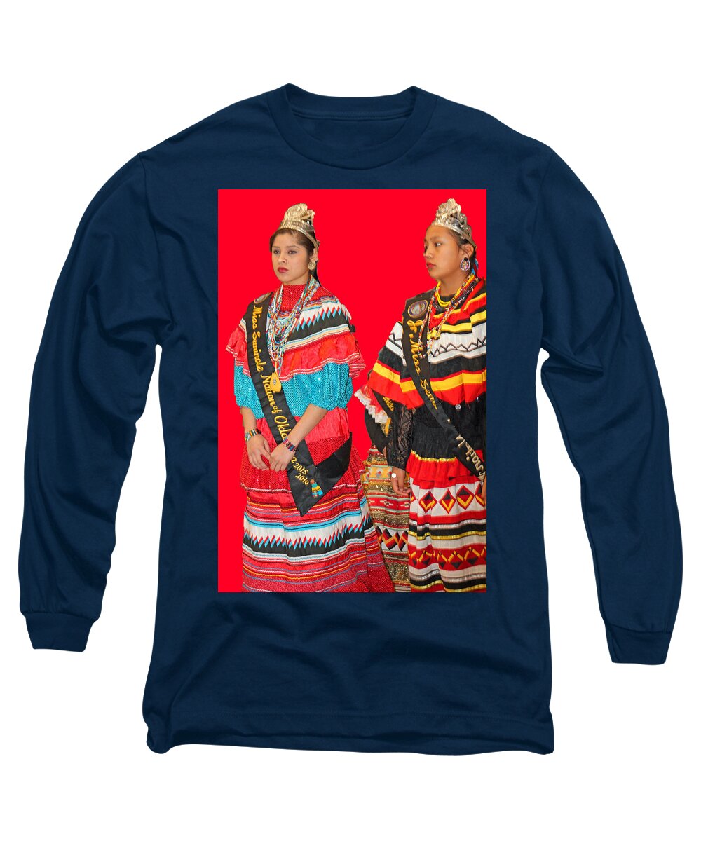 Native Americans Long Sleeve T-Shirt featuring the photograph Native Princesses-2 by Audrey Robillard