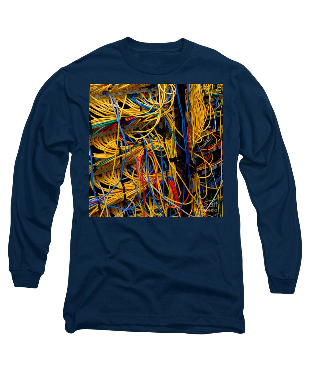 Network Long Sleeve T-Shirt featuring the photograph Network Cables by Amy Cicconi