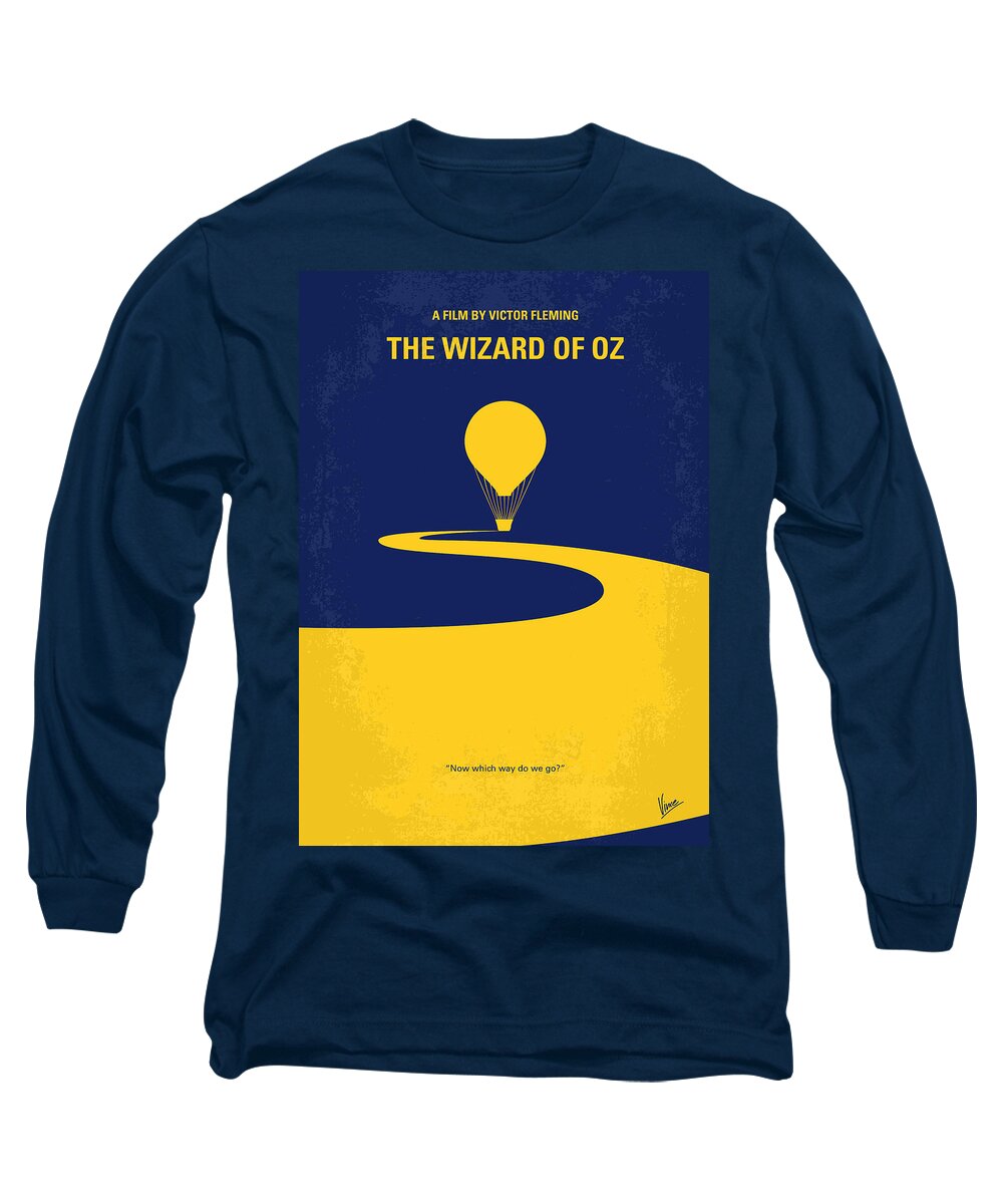 The Wizard Of Oz Long Sleeve T-Shirt featuring the digital art No177 My Wizard of Oz minimal movie poster by Chungkong Art