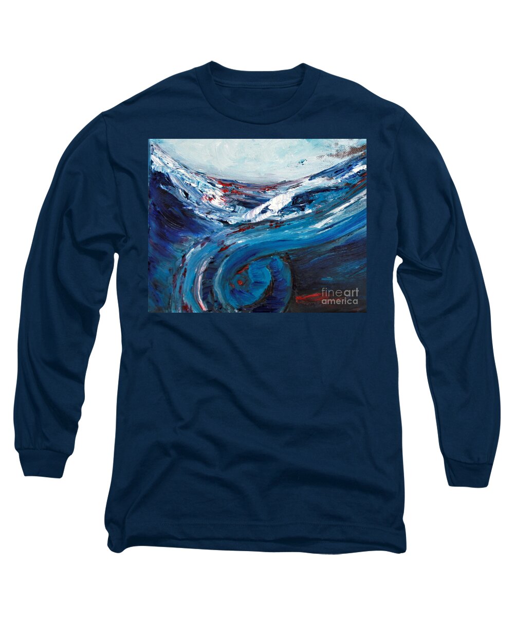 Surf Long Sleeve T-Shirt featuring the painting Oceanscape by Tracey Lee Cassin