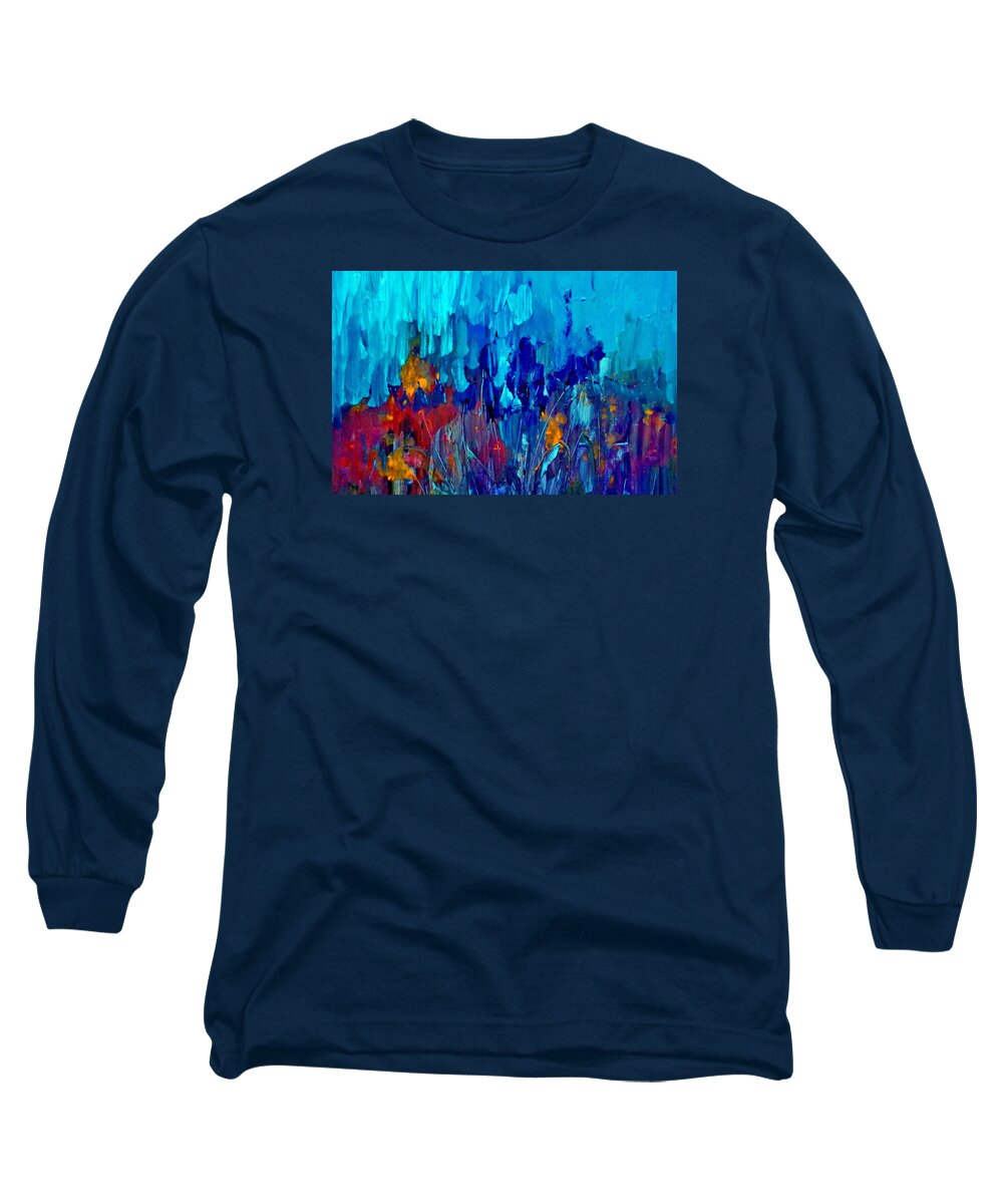 Fall Long Sleeve T-Shirt featuring the painting Painterly Garden Flowers by Lisa Kaiser