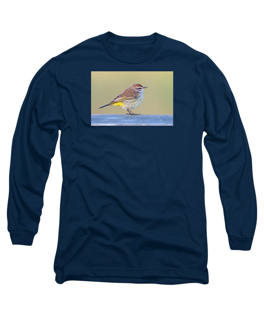 Palm Warbler Long Sleeve T-Shirt featuring the photograph Palm Warbler by John Harmon