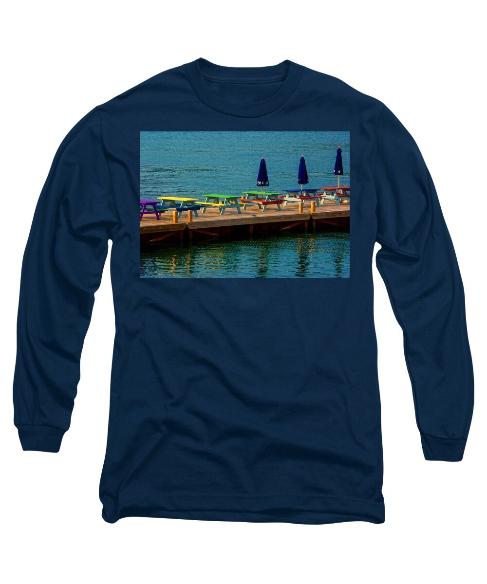 Acadia National Park Long Sleeve T-Shirt featuring the photograph Picnic on the Water by Kathi Isserman