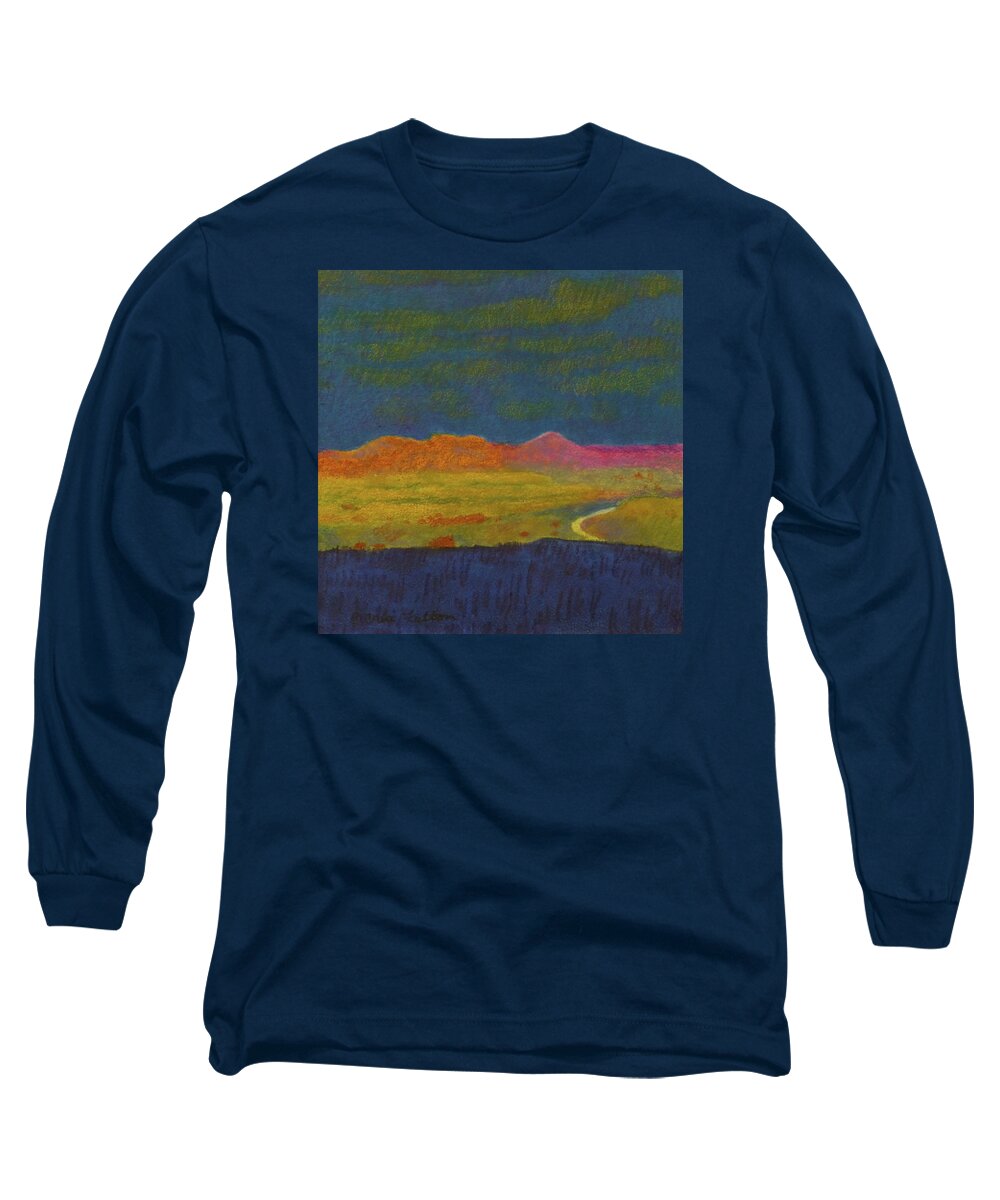 Montana Long Sleeve T-Shirt featuring the painting Powder River Dream by Cris Fulton