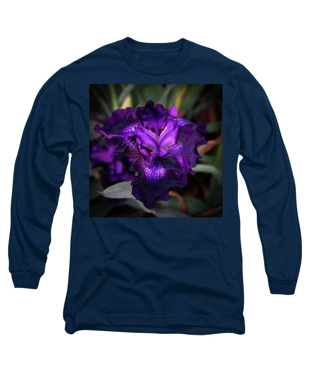 Purple Iris Long Sleeve T-Shirt featuring the photograph Purple Iris 5994 H_2 by Steven Ward