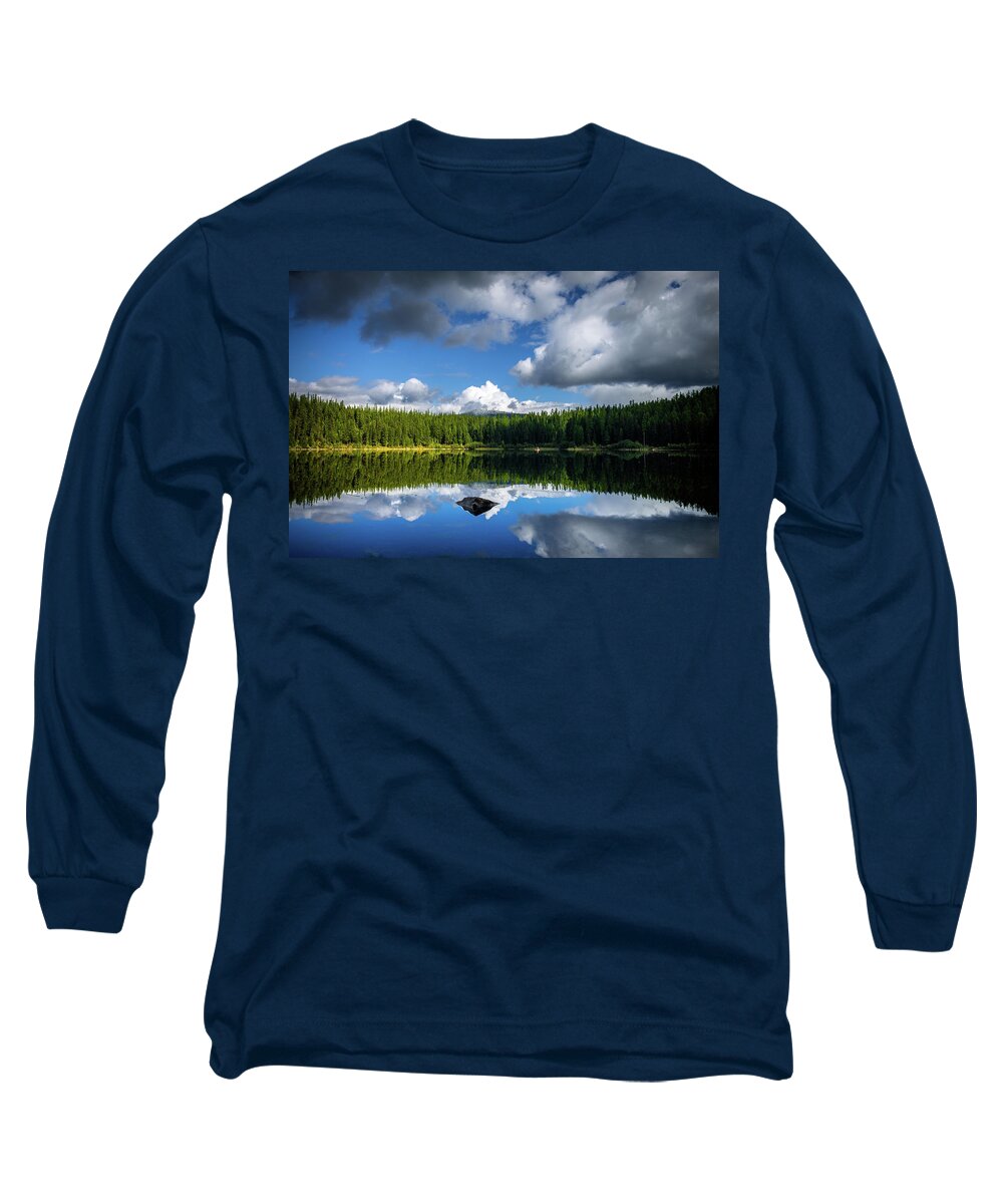 Mirror Long Sleeve T-Shirt featuring the photograph Qiet time at the lake by Thomas Nay