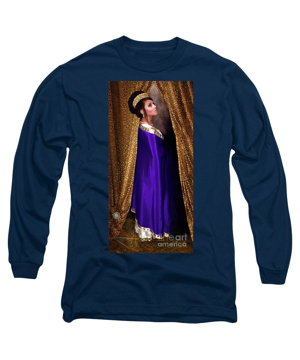 Queen Long Sleeve T-Shirt featuring the photograph Queen Esther Behind the Veil by Constance Woods