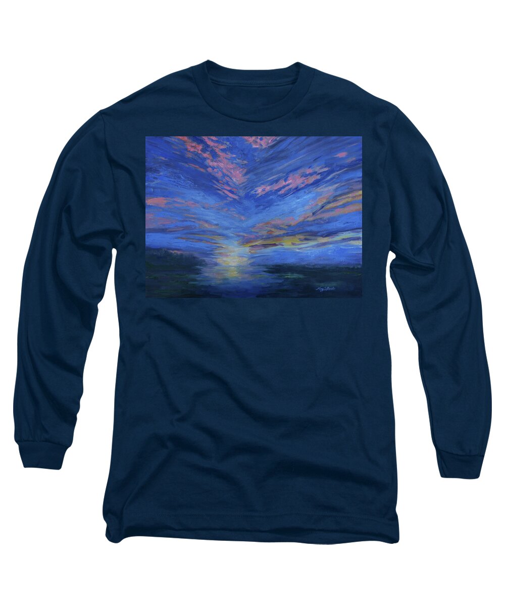 Sky Long Sleeve T-Shirt featuring the painting Radiance by Mary Benke