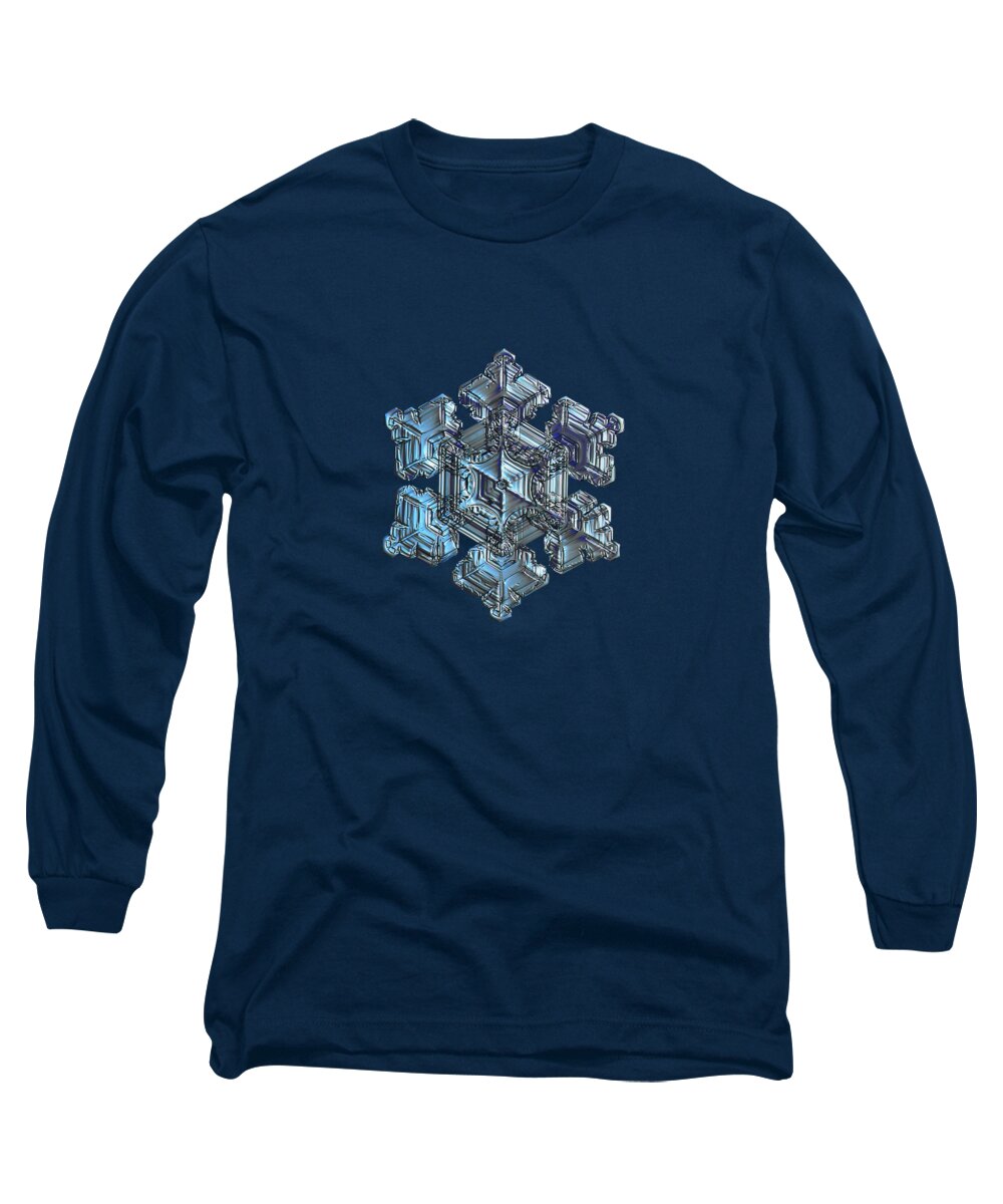 Snowflake Long Sleeve T-Shirt featuring the photograph Real snowflake - 05-Feb-2018 - 5 by Alexey Kljatov