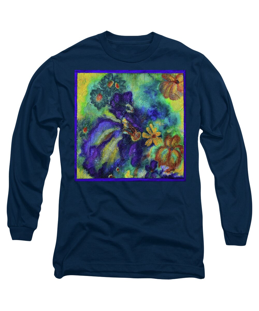 Flowers Long Sleeve T-Shirt featuring the mixed media Remember The Flowers by Donna Blackhall