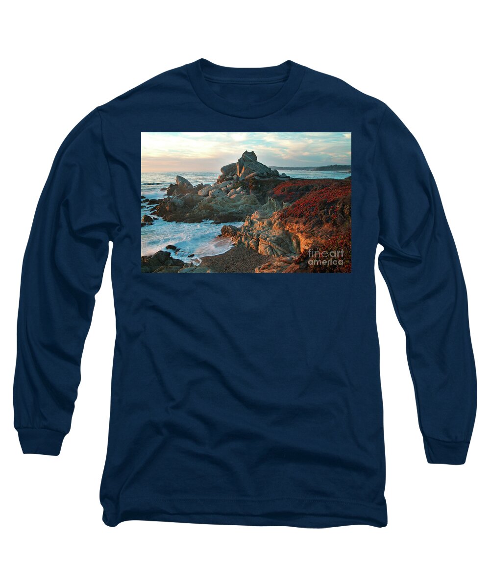 Nature Long Sleeve T-Shirt featuring the photograph Ribera Beach Sunset Carmel California by Charlene Mitchell