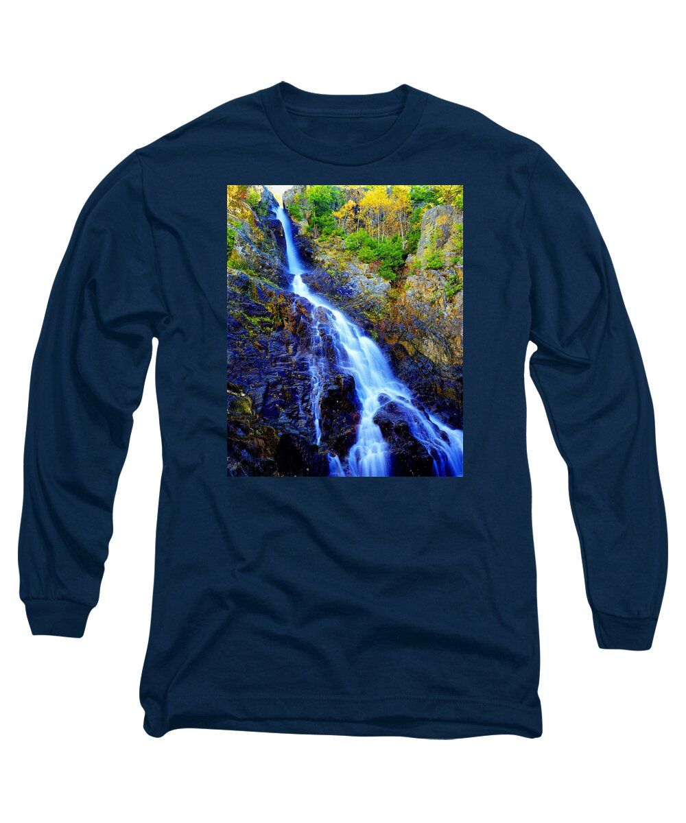 New York Landscape Long Sleeve T-Shirt featuring the photograph Roaring Brook Falls by Frank Houck