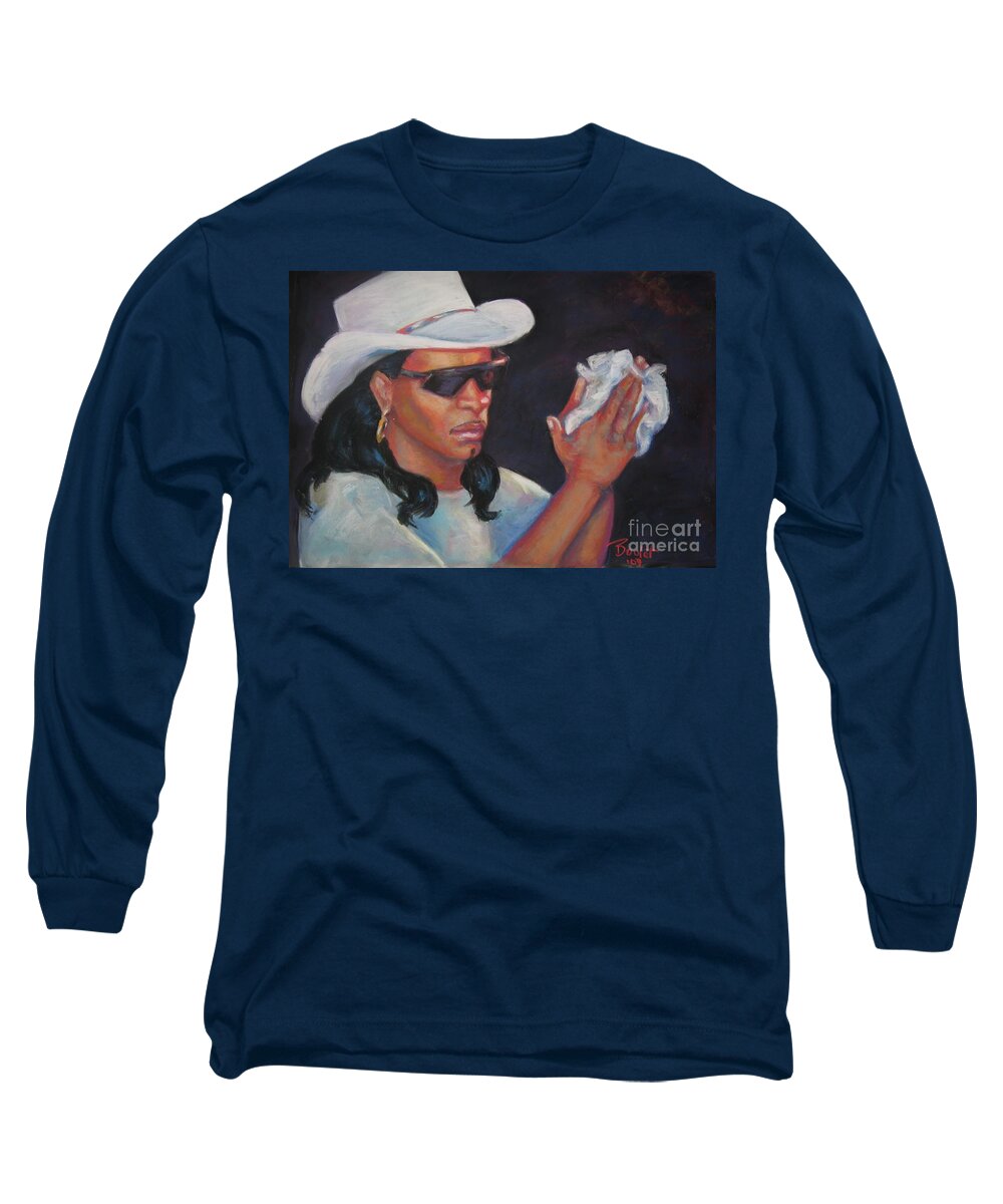 Rock In' Dopsie Jr. Long Sleeve T-Shirt featuring the painting Zydeco Man by Beverly Boulet