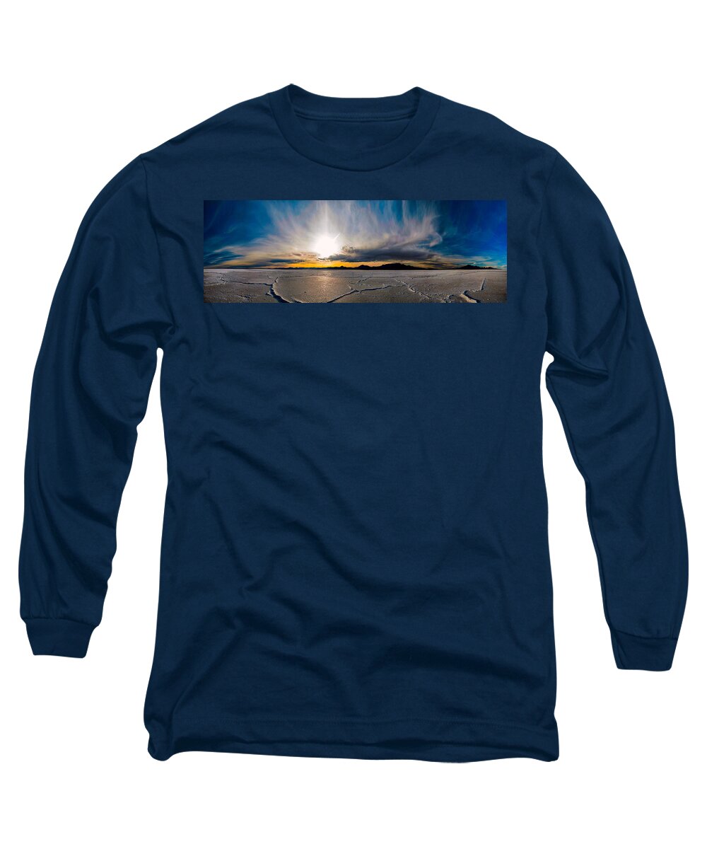 Utah Long Sleeve T-Shirt featuring the photograph Salt Flats Sunset by Dave Koch