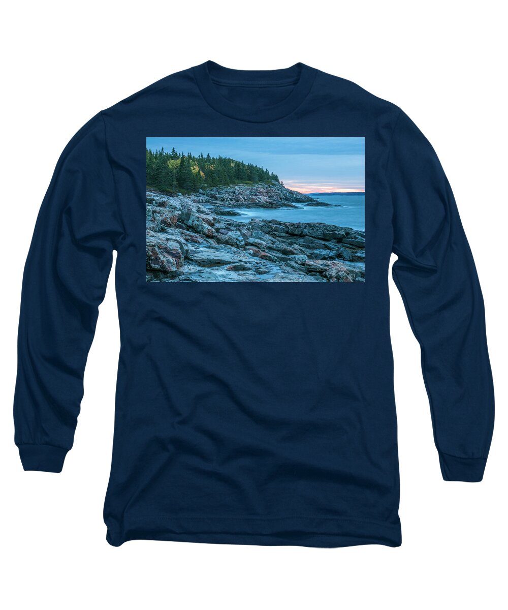 Seascape Long Sleeve T-Shirt featuring the photograph Schooner Head Dawn by Ginger Stein