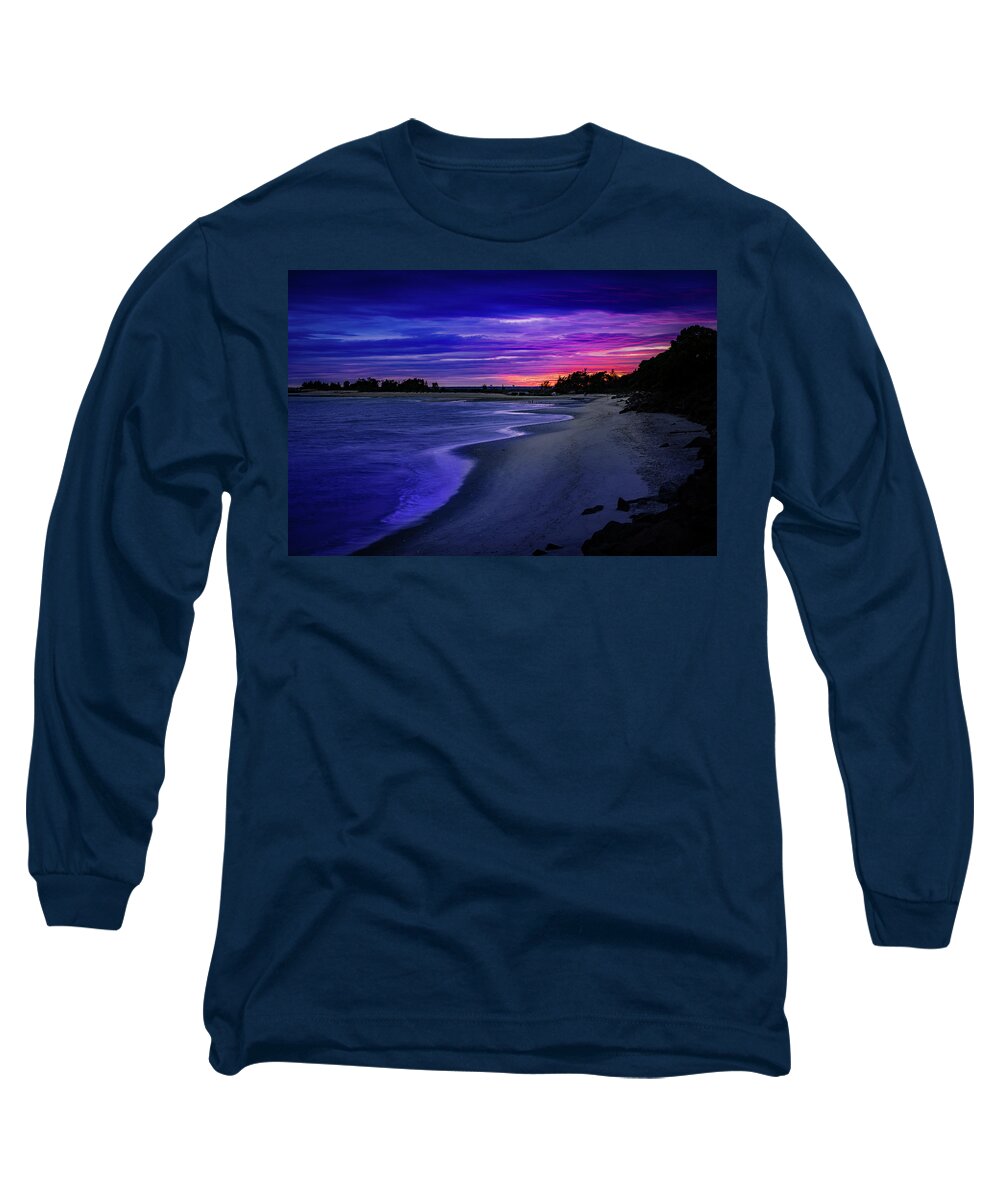 Jersey Shore Long Sleeve T-Shirt featuring the photograph Slow Waves Erupting Clouds by Mark Rogers
