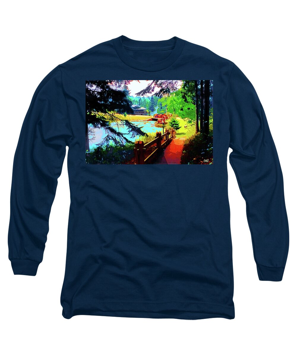 Campsite Long Sleeve T-Shirt featuring the painting Song Of The Morning Camp by CHAZ Daugherty