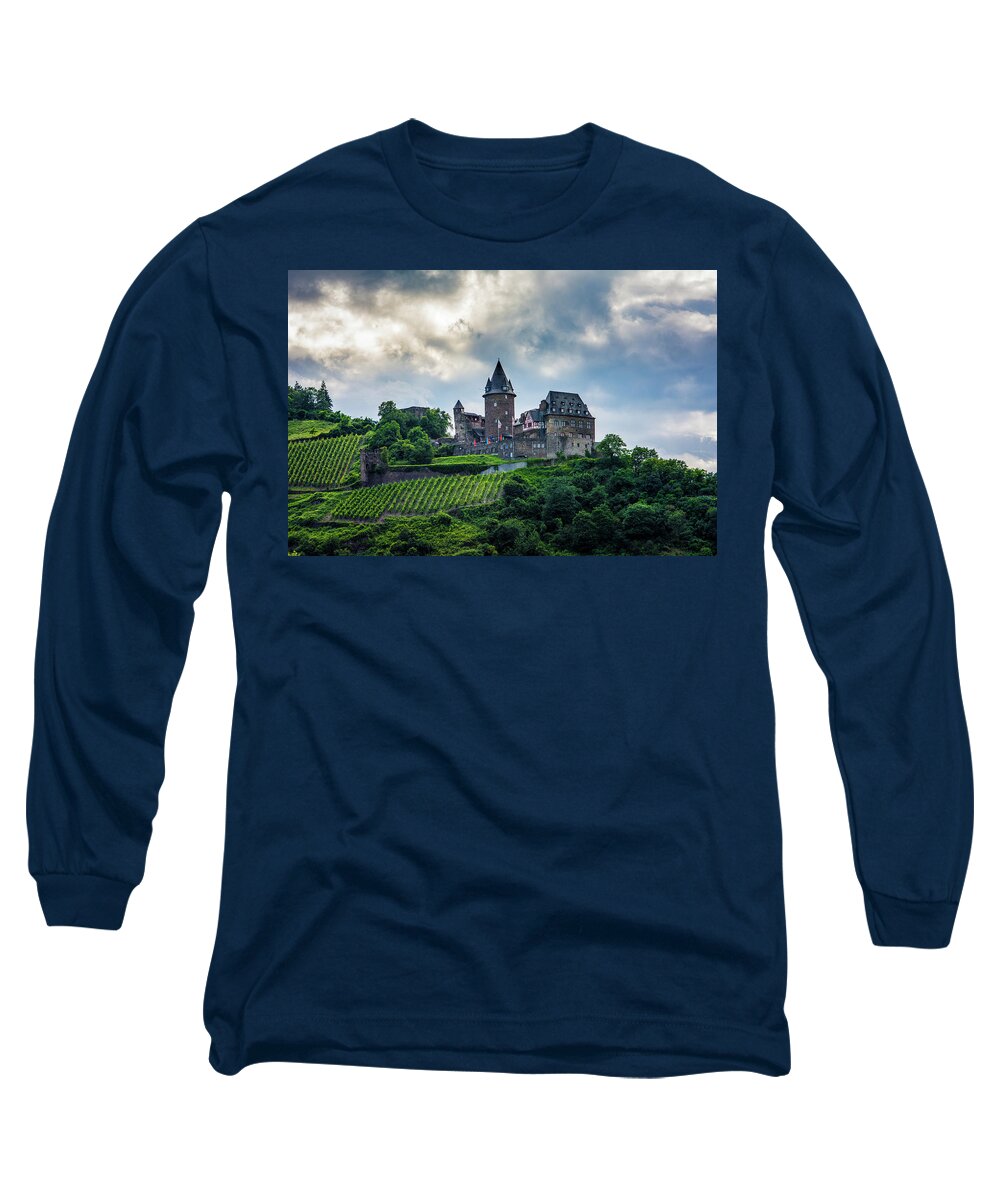 Castle Long Sleeve T-Shirt featuring the photograph Stahleck Castle by David Morefield