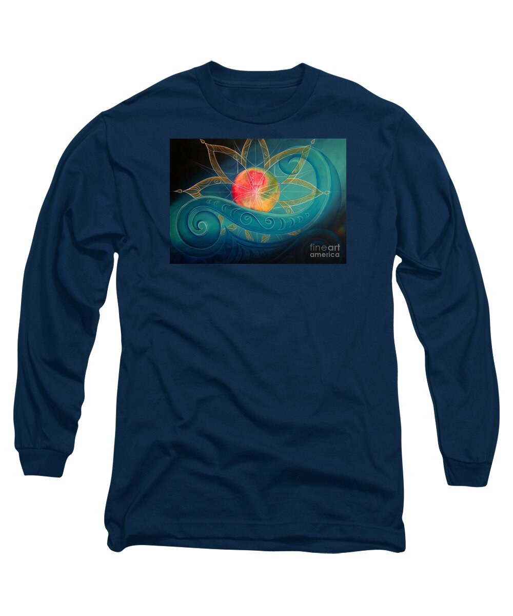 Star Long Sleeve T-Shirt featuring the painting Starburst by Reina Cottier