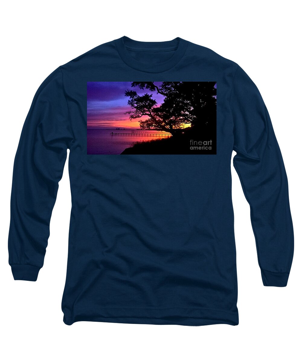 Santa Rosa Sound Beach Long Sleeve T-Shirt featuring the photograph Sunset on the Sound by James and Donna Daugherty