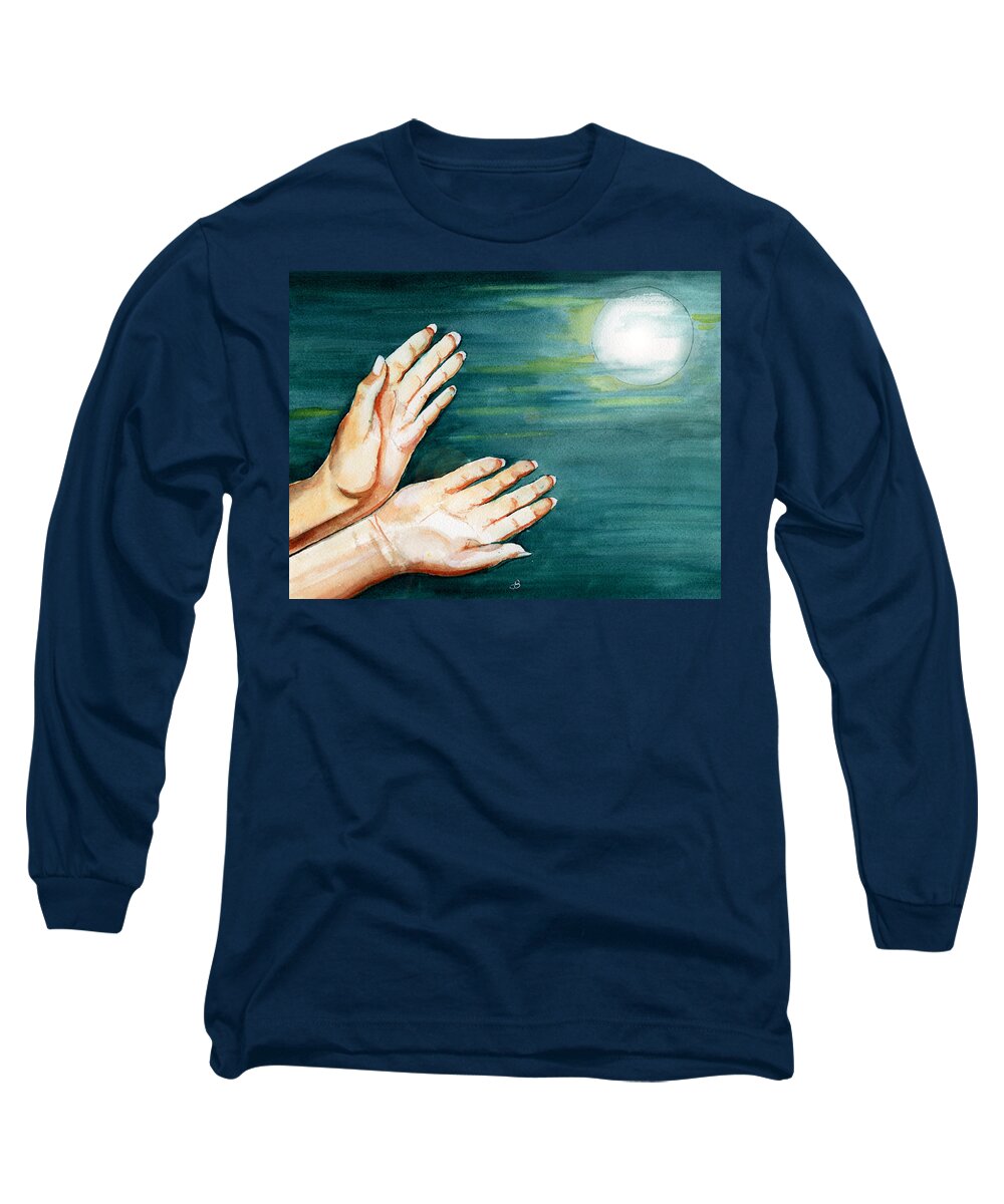 Watercolor Long Sleeve T-Shirt featuring the painting Supplication by Brenda Owen