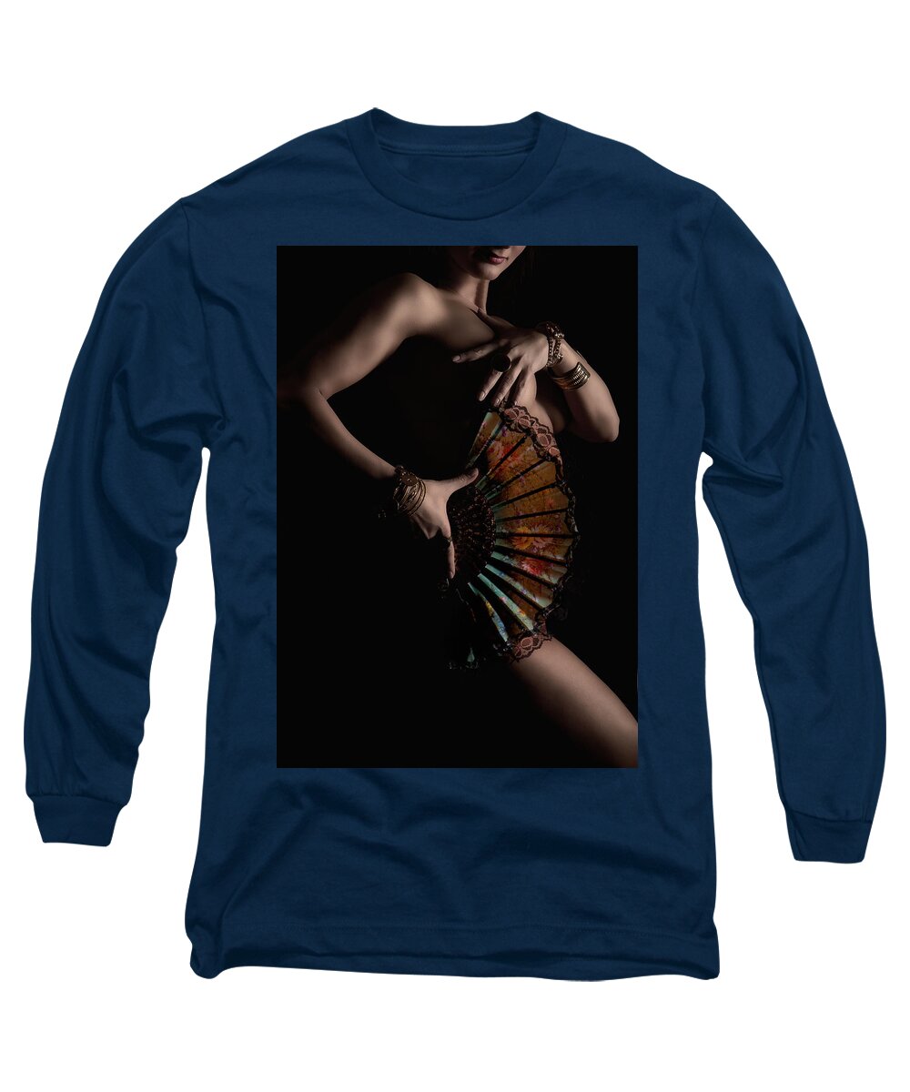 Nude Long Sleeve T-Shirt featuring the photograph Temptress by David Naman